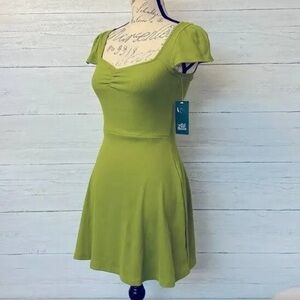 Wild fable green apple flare knit mini skater dress